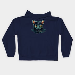 Loch Ness Kitten Kryptid Kitty, Nessie Cat from the Loch Kids Hoodie